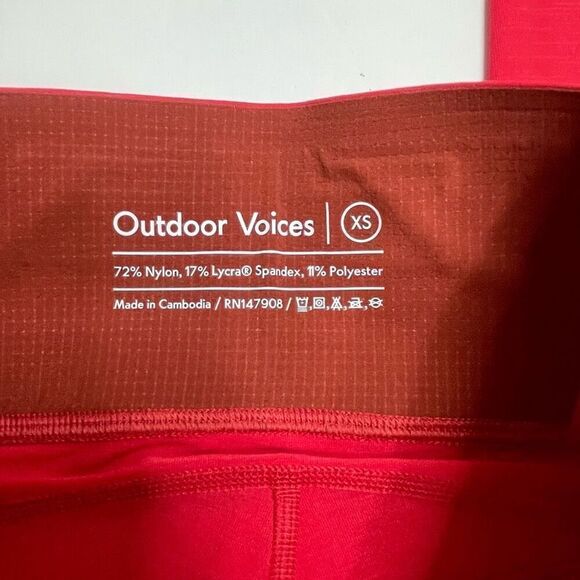 Outdoor Voices Techsweat Core Leggings Red Size XS - Picture 6 of 10